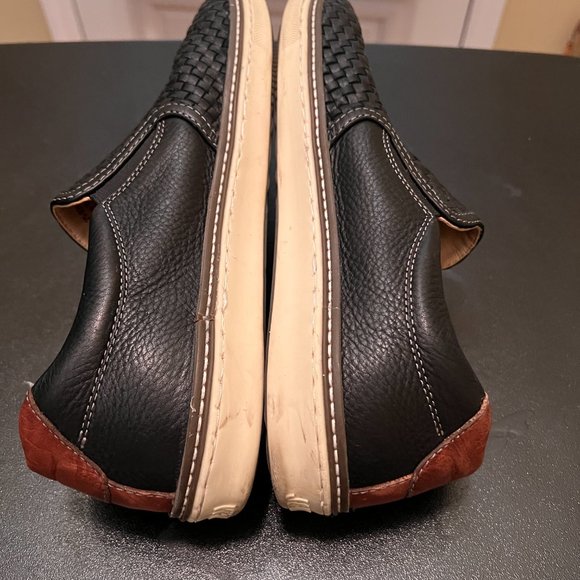 Johnston & Murphy size 9 black woven leather slip-on shoes main image 9